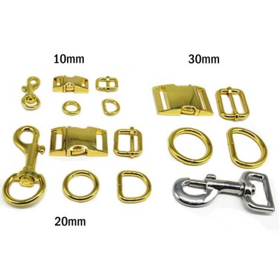 Custom 3/4 Inch 20mm Shiny Gold Zinc Alloy Dog Collar Buckle Metal Side Release Buckle