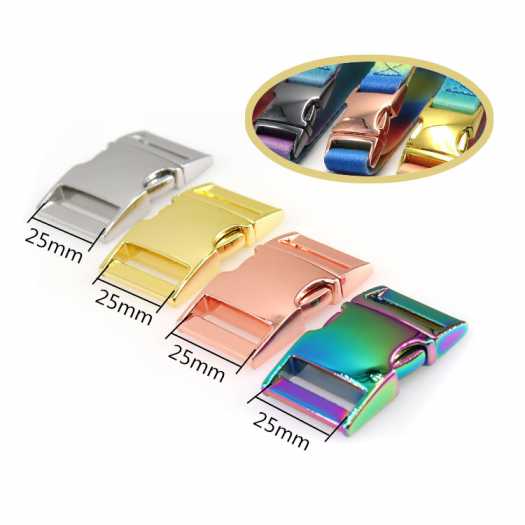 Dog Collar Accessories Custom Colored Zinc Alloy Curved Side Release Buckle