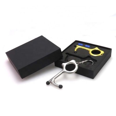 High Quality Custom Made No Touch Portable Two Pack Zinc Alloy Touchless Door Opener Keychain