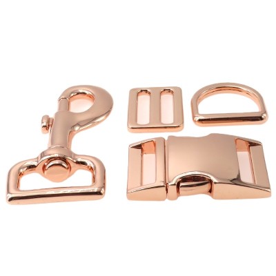 Eco-Friendly 20mm 25mm Dog Collar Accessories Buckles Rose Gold Metal Side Release Buckle for Pet