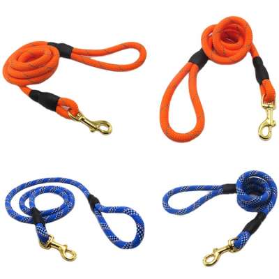 Amazon Hot Product Multi Color Reflective Round Braided Nylon Dog Rope Leash For Pet